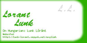 lorant lunk business card